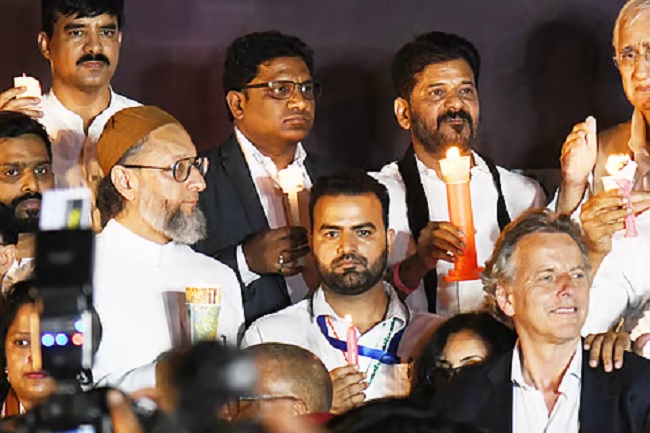 Telangana CM news: कैंडल मार्च में एक साथ चले रेवंड रेड्डी और असदुद्दीन ओबैसी, अब पाक अधिकृत कश्मीर को वापस ले भारत   